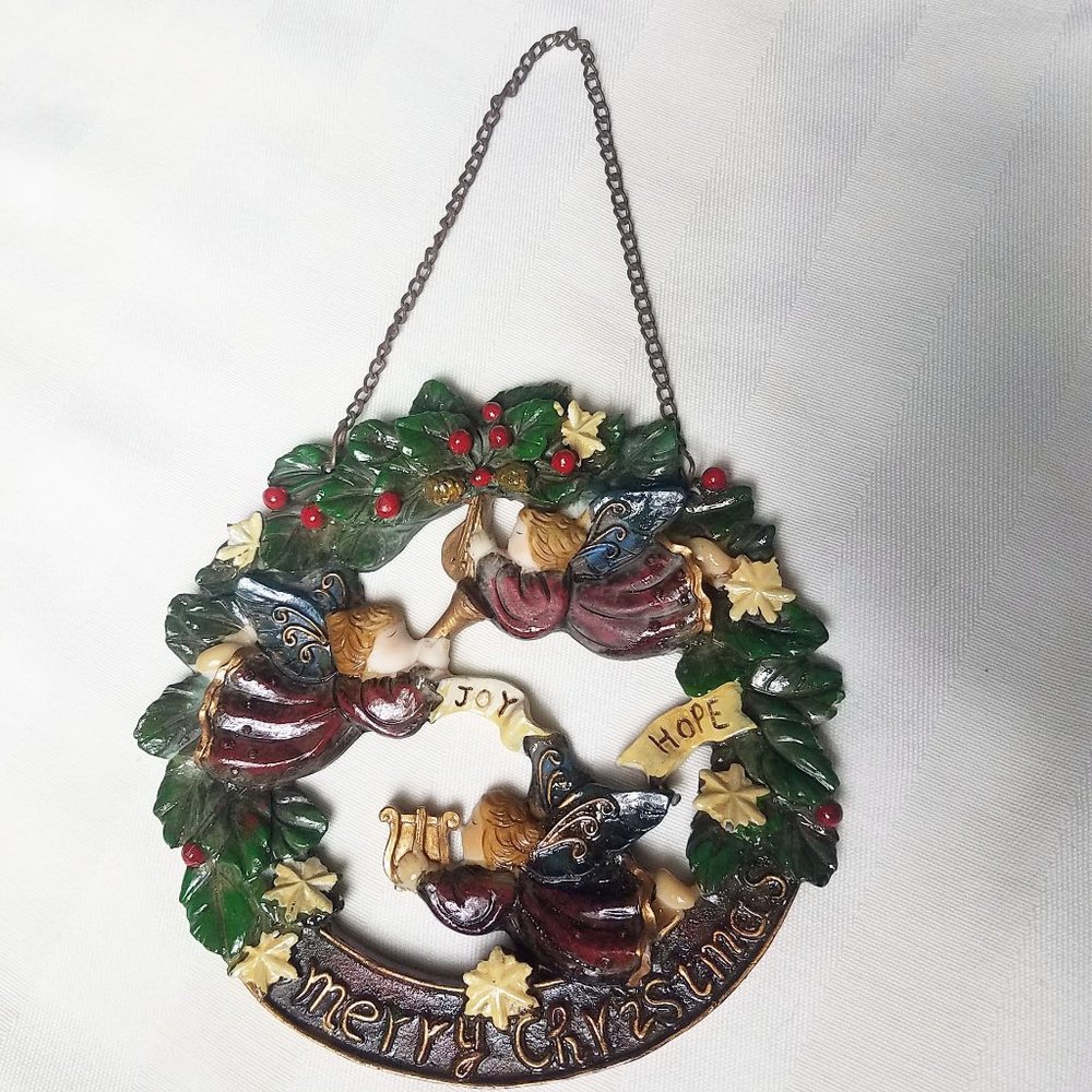 Singing Angels Christmas Wreath Decor Wall Art Ornament